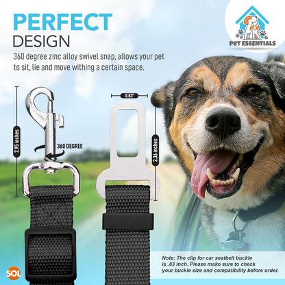 Pet Dog SEAT BELT Adjustable Travel Car Safety Harnesses Lead Restraint Strap